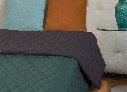 Plaid - Sprei - Groen - Dubbelzijdig - Gewatteerd - 160 x 200 Cm