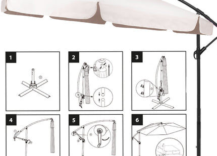 Parasol | Parasols | Kantelbaar | Met Ventilatie | Ecru | Ø300 cm
