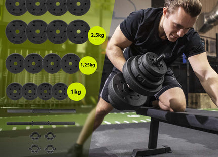 Dumbells Set - 30 KG - 2 x 15 KG - Set van 2 stuks - Zwart