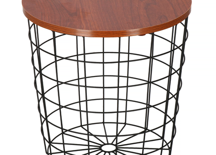 Salontafel | Salontafel Rond | Bijzettafel | 1 Stuk | 45 cm | Zwart/Hout
