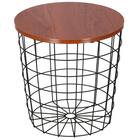 Salontafel | Salontafel Rond | Bijzettafel | 1 Stuk | 45 cm | Zwart/Hout