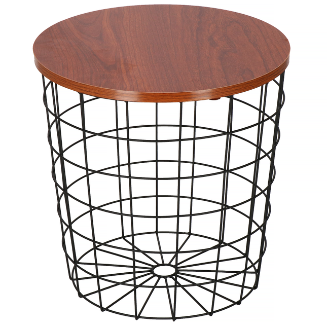 Salontafel | Salontafel Rond | Bijzettafel | 1 Stuk | 45 cm | Zwart/Hout