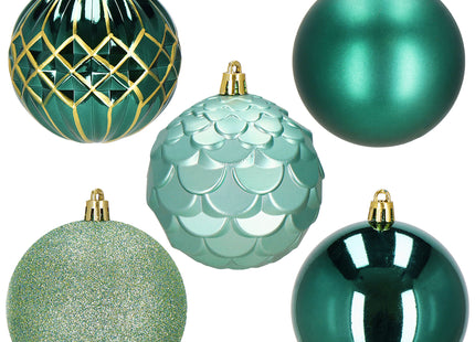 Kerstballen | 30 Stuks | 8 cm | Groen | Goud