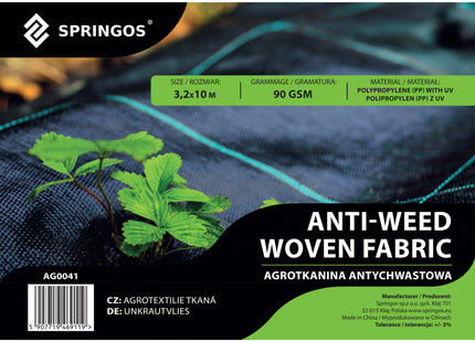 Worteldoek - Anti -Onkruid - Beschermfolie - 90g - 3,2X10 M - Zwart