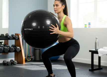Fitnessballen - Yoga Bal - Pilates - Zwangerschap - Met Pomp - PVC - Zwart - 150 Kg - 85 Cm