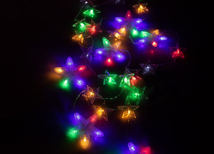 Kerstverlichting Sterrengordijn | Multicolor/Flits Koel Wit | 2 m | 180 Led's