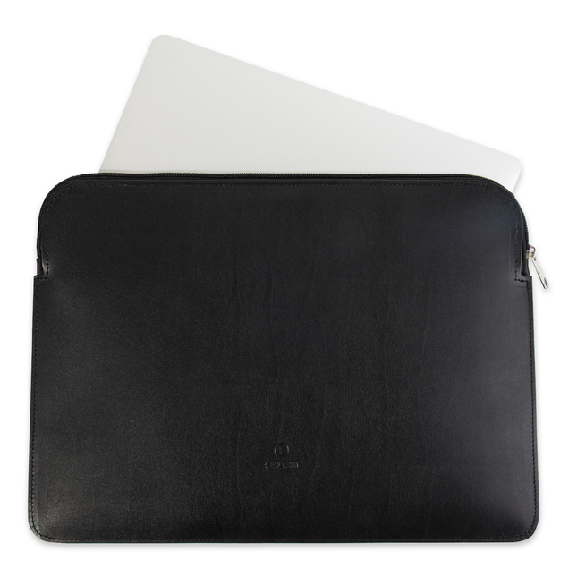 Baltan Leren Laptophoes - Met Rits - Tot 14 inch - Zwart