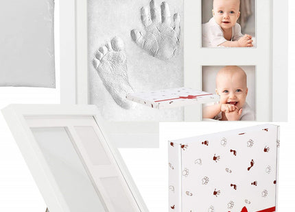 Fotolijst | Baby | Klei | Geschenkdoos | Fotolijst met Handafdruk | Fotolijst met Voetafdruk | Wit