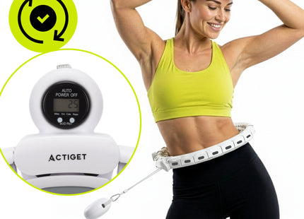 Hoelahoep - Met Teller - Hoepel - Fitness - Verstelbaar - Cardiotraining - Massage - Wit