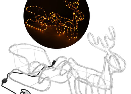 Rendier Met Slee | 192 LED Lampjes | Warm Wit