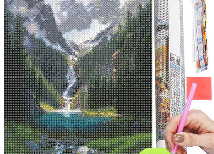 Diamond Painting - Volwassenen - Berg - Waterval - 40 x 30 cm