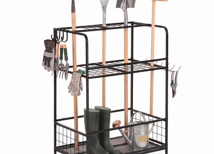 Tuingereedschapswagen - Tuingereedschapshouder -  Op Wielen - 3 Laags - 96 Cm - Staal - 80 Kg