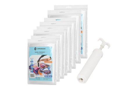 Vacuümzakken Set | Opbergzakken Kleding | Herbruikbaar | 8 Stuks | 4 Maten | Transparant | Inclusief Pomp
