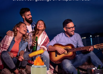 EdenOutdoor® Tafelhaard - Rookloze Tafelhaard - Rookloze Vuurkorf - Pellet & Hout - 19,5 x Ø14,5 CM - Beige