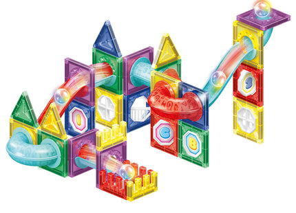 Springos® Magnetisch speelgoed - Knikkerbaan - 66 Stuks - Montessori speelgoed - Speelgoed kinderen