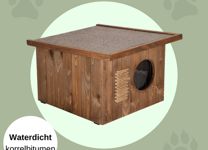 Kattenhuis - Geïsoleerd - Voor Buiten - Weersbestendig - 58 X 49,5 X 36 CM - Bruin