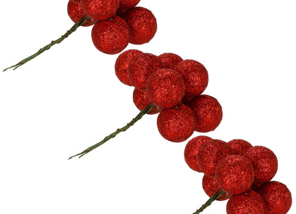 Kerstballen | 54 Stuks | 3 cm | Rood | Draden | Mat | Rood
