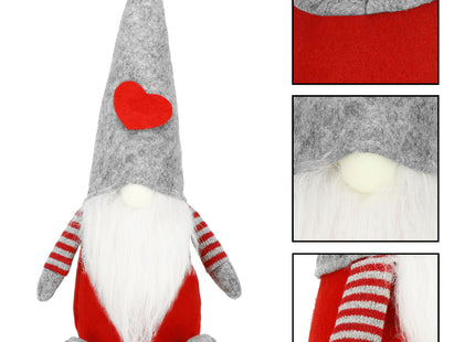 Kerstkabouter - Kerstdwerg - Kerstversiering - Grijs - 26 cm