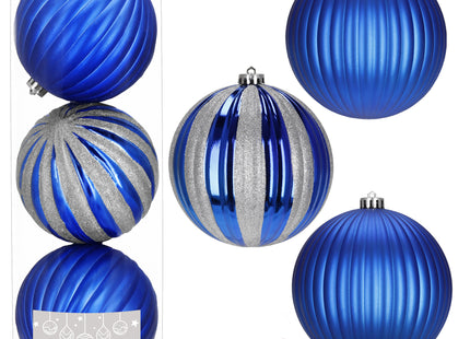 Kerstballen | 3 Stuks | 15 cm | Blauw | Zilver