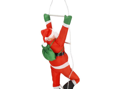 Kerstman | Klimmende Kerstman | Kerstman Op Ladder | 90 cm | 100 LED