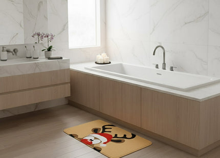 Badkamermat - Antislip - Sneldrogend - Grijs - 60 x 40 cm - Rendier