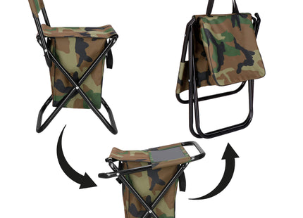 Campingkruk - Kampeerkruk - Viskruk - Opvouwbaar - Inclusief Draagriem - Camouflage