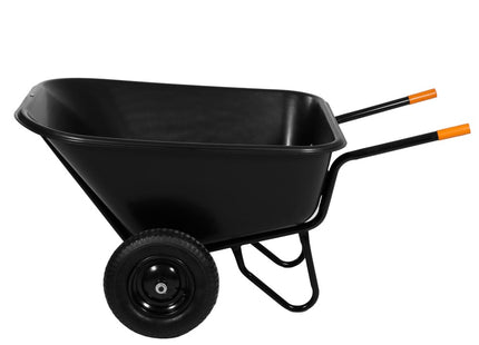 Kruiwagen | Kruiwagenwiel | 300L | 160kg Draagvermogen | Zwart/Oranje