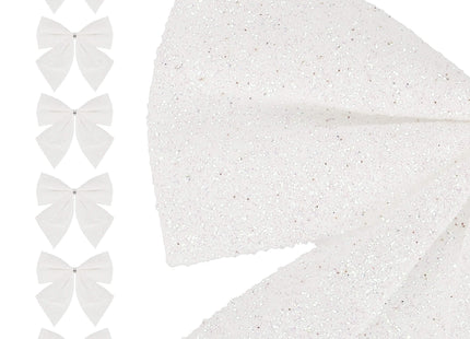 Kerstversiering | Kerstdecoratie Voor Binnen | Kersthanger | Kerststrik | Wit | 6 Stuks