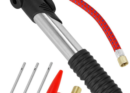 Fietspomp - Ballenpomp - Verloopnippel - 7 Stuks - Universeel - Zwart/Zilver/Rood