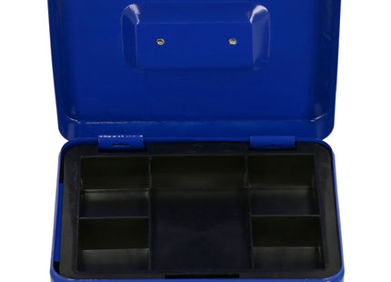 Geldkistje | Kluisje | Met Sleutel | Metaal | 25 x 20 x 9 cm | Blauw
