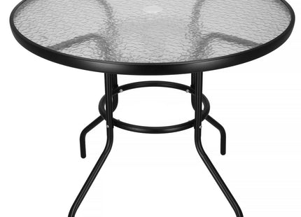 Tuinset | Balkonset | Bistroset | 3-delig | Tafel + 4 Stoelen | Zwart/Bruintinten