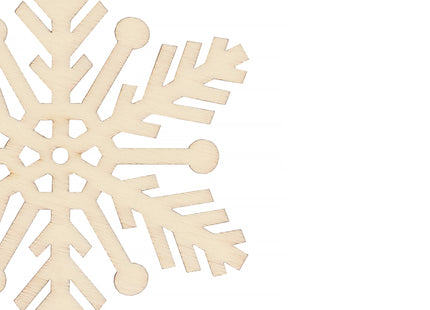 Kerstversiering | Kerstdecoratie voor binnen | Kersthanger | Sneeuwvlok | Hout | 6 Stuks | 7 cm
