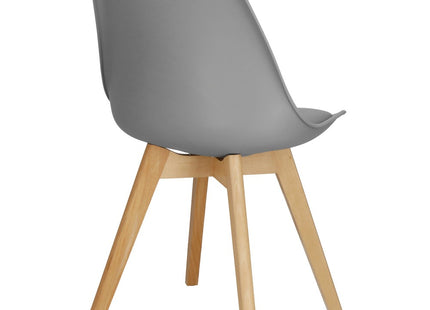 Eetkamerstoel - Gestoffeerd - Grijs - 82 x 44,5 x 41 CM