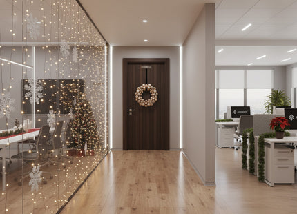 Deurhaak - Kranshouder - Kerst - Metaal - Zwart - 38 cm