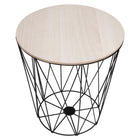 Salontafel | Salontafel Rond | Bijzettafel | 1 Stuk | 30,5 cm | Zwart/Licht Hout