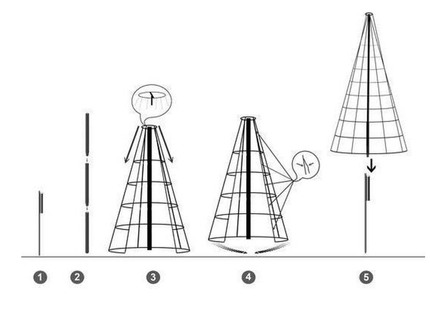 Galaxy LED Kerstboom - Vlaggenmast Verlichting - Inclusief Mast - 2 Meter - Warm wit - 300 LED - Ø 140cm