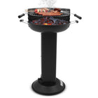 Houtskool barbecue - Zuil barbecue - BBQ - Asopvangbak - Schuifregelaar - RVS -- Zilver