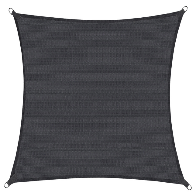 Schaduwdoek | Zonnezeil | Vierkant | 5 x 5 m | 90% Schaduw | Donker Grijs