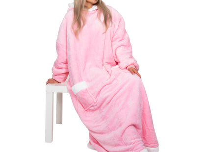 Oversized Fleece Deken/Trui - Oversized Deken - Oversized Trui - Hoodie - Capuchon - Roze