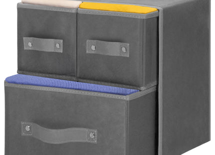 Organizer - Kledingkast - 4 Containers - Grijs - Linnen