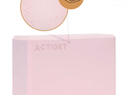 Actiget® Yoga Blok - Yoga Cube - Pilates Blok - Balans - Rekoefeningen - EVA-schuim - Roze - 7,5 X 23 X 15 Cm