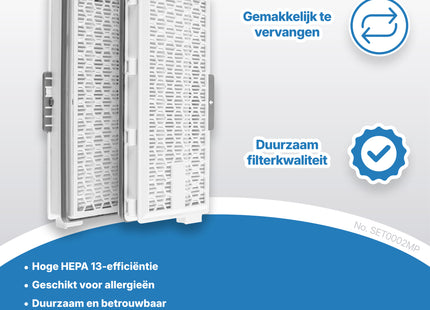 SQOON® Filterset o.a. geschikt voor Miele Complete C2 en C3 & Compact C1 en C2 stofzuigers - 2 STUKS - Gelijk aan model: SF-HA 50