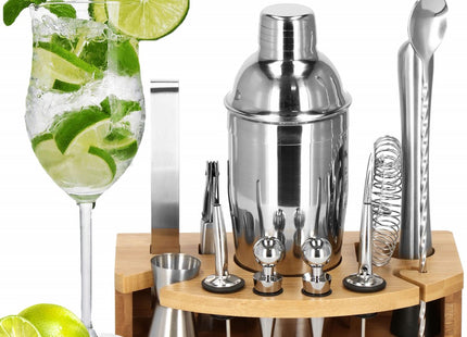 Cocktail Set | 12-Delige Cocktail Shaker Set | RVS | Zilverkleurig