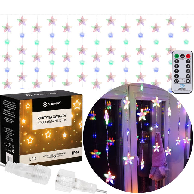 Kerstverlichting Sterrengordijn | Multicolor | 2 m | 136 Led's