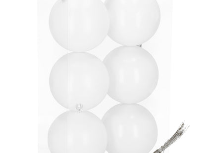 Kerstballen | 6 Stuks | 10 cm | Wit