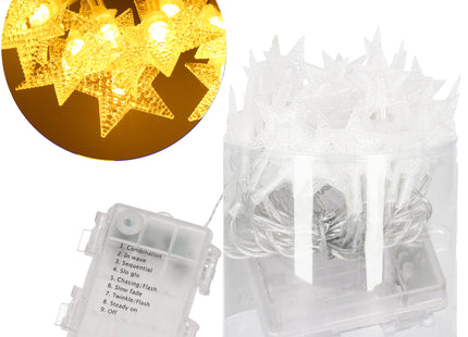 Kerstboomverlichting - Sterren - 80 LED -  5 M - Warm wit