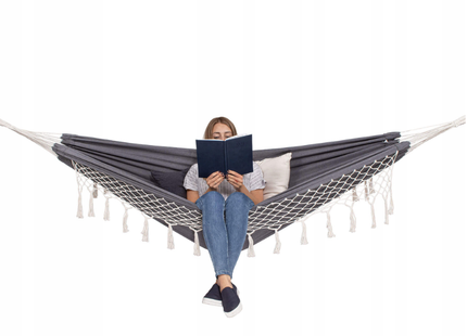 Hangmat | Met Franje | Antraciet | 150 x 210 cm