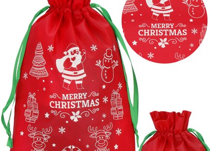 Kerstzak | Cadeautas | Merry Christmas | Rood/Wit/Groen