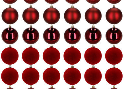 Kerstballen | 36 Stuks | 6,5 cm | Rood