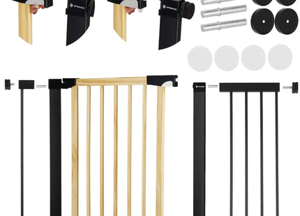 Traphekje | 75 - 117 cm | Traphek | Veiligheidshekje | Metaal | Hout | Zwart/Bruin